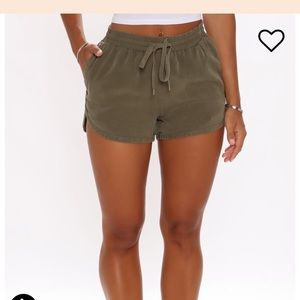 soft army green shorts
